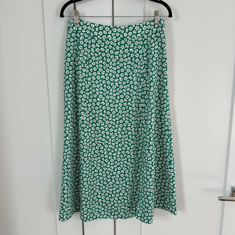 Floral Green Slip Skirt